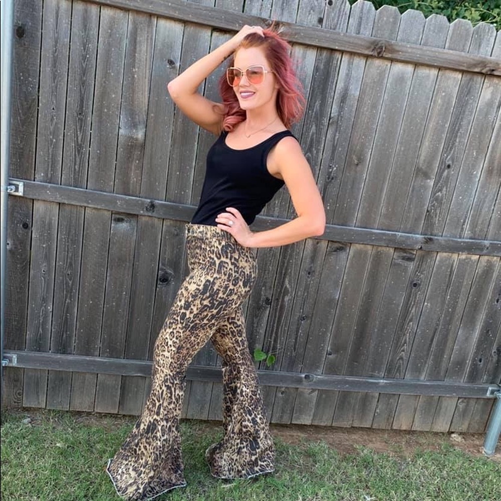 Leopard Denim Flare Leg